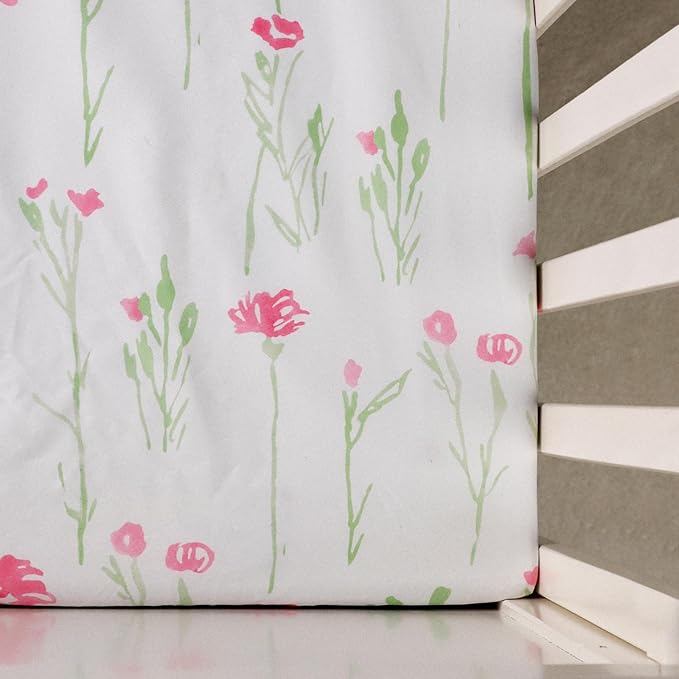 Gllquen Baby Bassinet Sheets 4 Pack, Breathable Cozy Fitted Mattress Sheet, Elastic Travel Crib Fashionable Floral Pattern, Standard Cradle Safe Sheets for Baby Boys Girls 32"x16" (Butterfly)