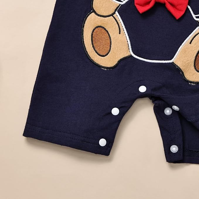 Baby Boy Clothes Newborn Outfits Stripe Romper Infant Cartoon Overall Adjustable Suspender Pants Set 0-18 Months