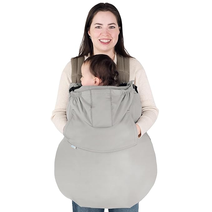 JAN & JUL Waterproof Baby Carrier Cover for Rain, Universal Fit for Car Seats and Strollers (Greystone)