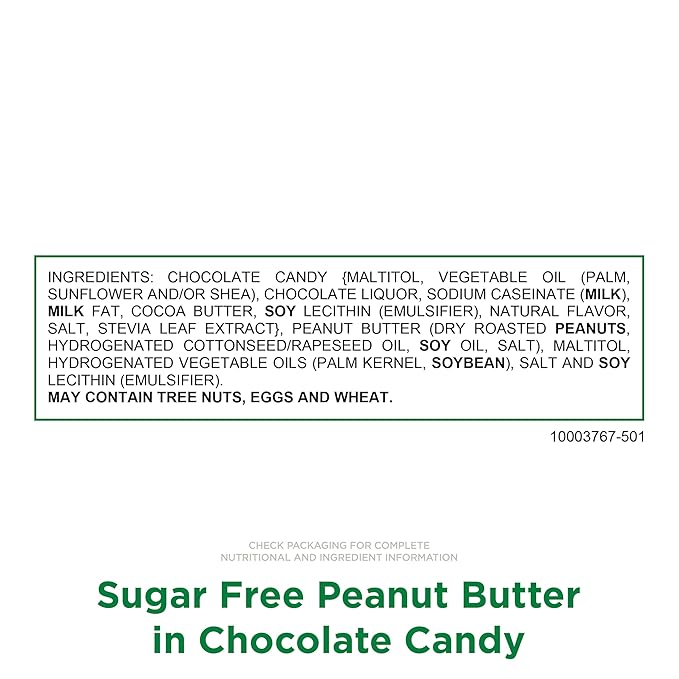 RUSSELL STOVER Sugar Free Peanut Butter Chocolate Candy, 2.4 oz. bag (Pack of 10)