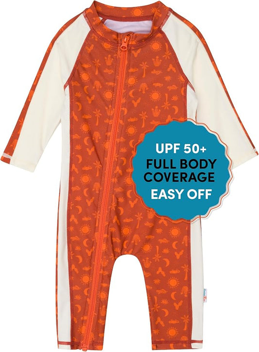 SwimZip Boys' Long-Sleeve UPF 50+ Swimsuit for Baby, Toddler, & Little Boys