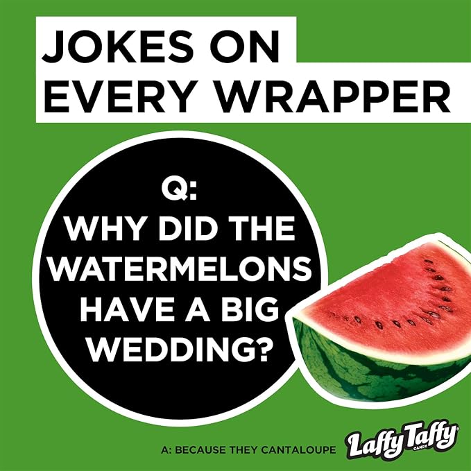Laffy Taffy Candy, Stretchy and Tangy, Watermelon Flavor, 1.5 Ounce Bars (Pack of 24)