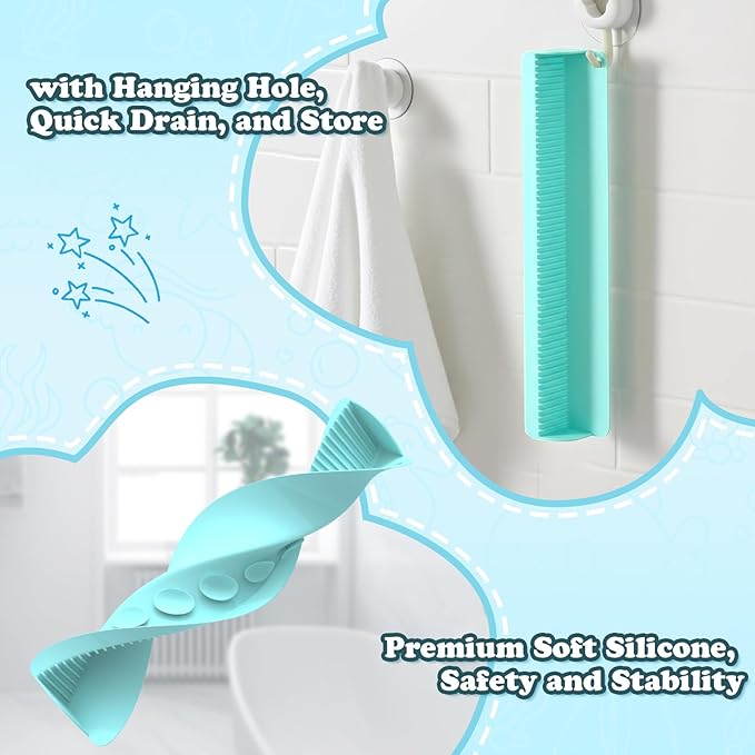 24 Inch Bathtub Splash Guard with 10 Suction Cups, Silicone Tub Water Splash Guard for Bathtub, Bath Toy Tray Holder Play Shelf for Kids, Universal for Bathroom, Kitchen Sink (Green)