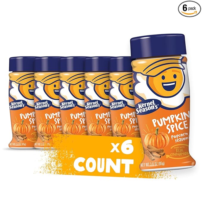 Kernel Season's Popcorn Seasoning, Pumpkin Spice Seasoning With Real Cinnamon, 3 Ounce (Pack Of 6)
