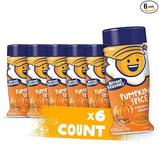Kernel Season's Popcorn Seasoning, Pumpkin Spice Seasoning With Real Cinnamon, 3 Ounce (Pack Of 6)