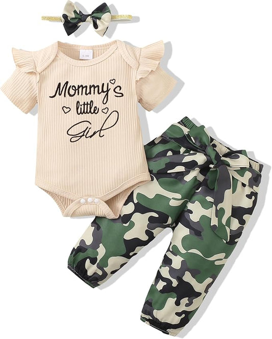 Infant Baby Girl Clothes Newborn Girl Outfit Long Sleeve Romper Pants Set Cute Baby Clothes for Girls Fall/Winter