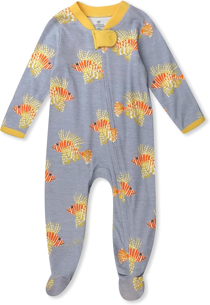 HonestBaby Sleep & Play Footed One-piece Pajama Sleeper 100% Organic Cotton, Baby Boys