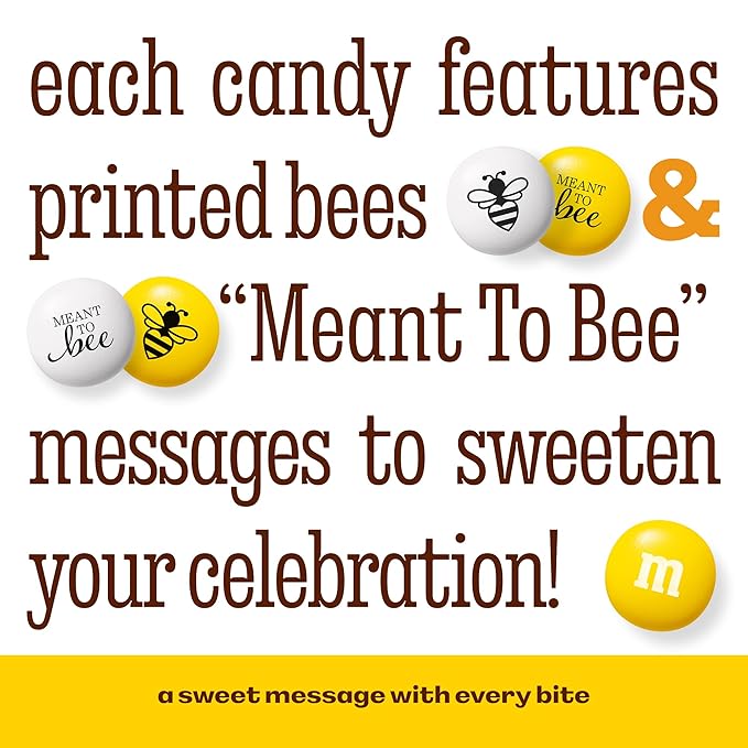M&M’S WORLD Meant To Bee Milk Chocolate Candy - 5lbs of Bulk Candy for Engagement Party, Wedding Favors, a Chocolate Gift Box and More