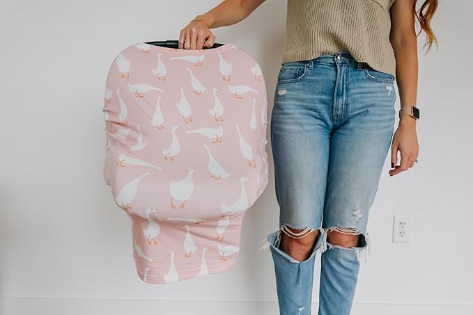 Copper Pearl Multi-Use Cover: Car Seat Covers, Nursing Cover, and Stroller Cover for Sun - Stretchy Fabric, All-Season Use, Stylish Designs, Easy Access for Moms - Goosie