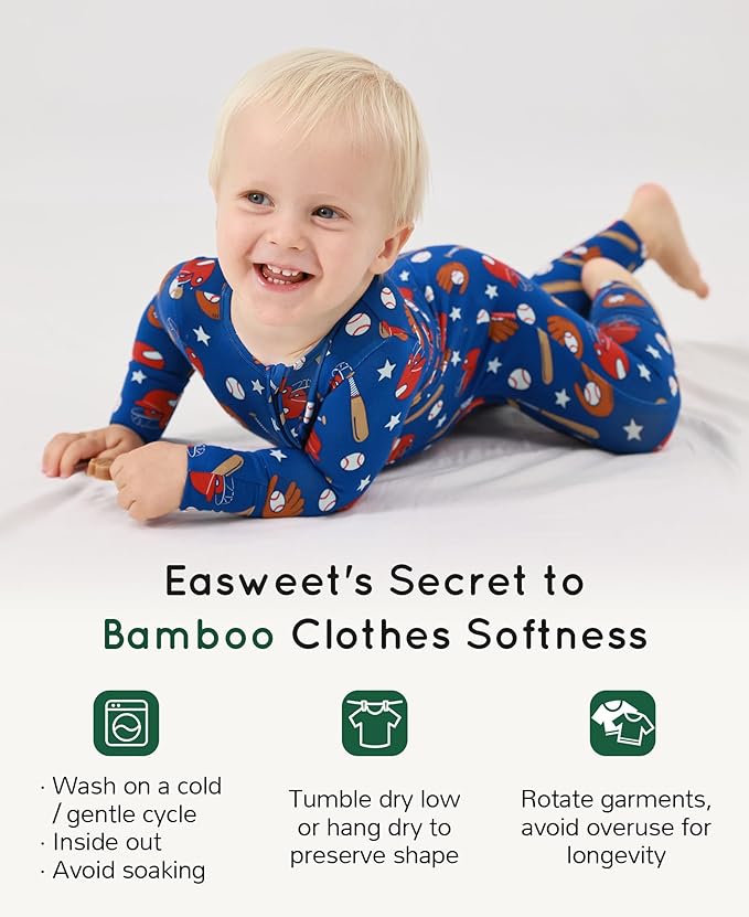Footless Pajamas Baby Boy Girls, Viscose from Bamboo Baby Pajamas, Two Way Zipper Sleepers, Newborn Pjs