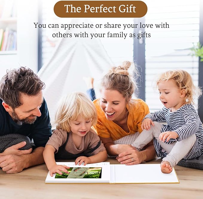 The Story of You – Luxury Memory Video Book, Linen Cover with Gold Foil, 7″ HD Screen, 4GB Rechargeable Digital Album for Baby Keepsake & Newborn Gift