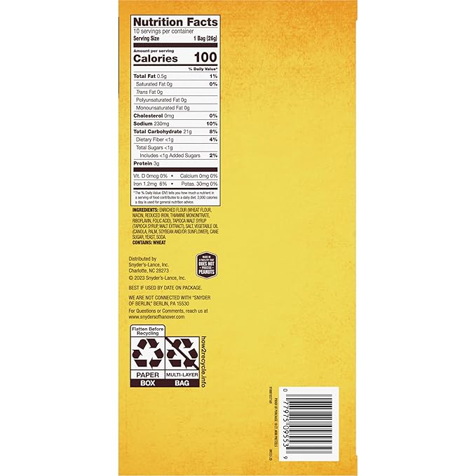 Snyder's of Hanover Mini Pretzels, 10 Count 0.92 Oz