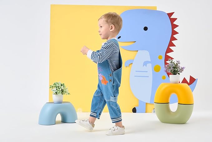 Cute Baby Boy Clothes Suit Toddler Boys' Striped long Sleeve T-Shirt+Denim Overalls Jumpsuit Pants Outfits Sets