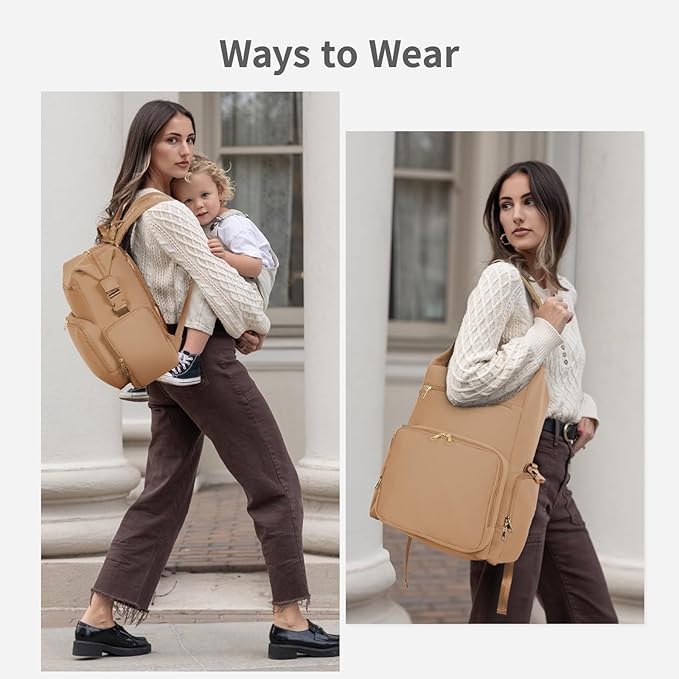 CEI-CEI Neoprene Diaper Bag Backpack Large Newborn Baby Maternity Bags Waterproof Travel Backpack for Mom Dad with Insulated Pockets,Changing Pad