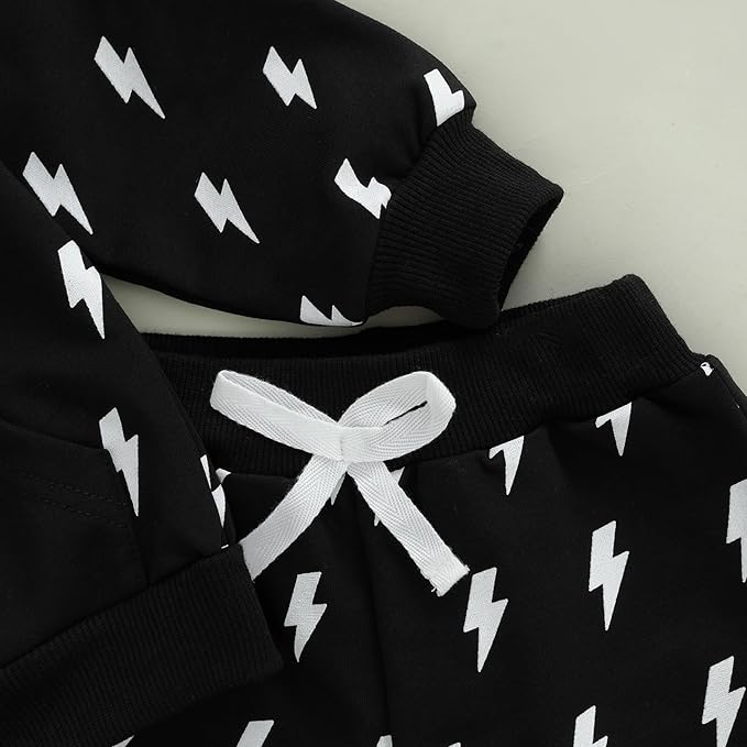 2Pcs Baby Boys Hoodie Tops Pants Set Dinosaur Deer Print Sweatsuit Fall Winter Outfits