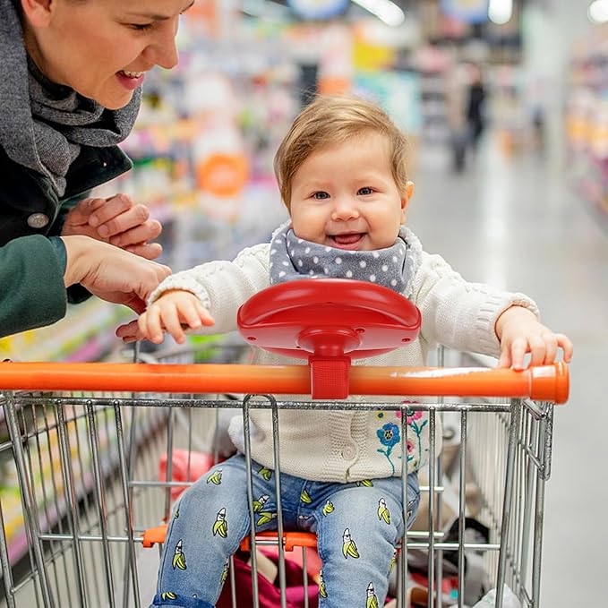 Accmor Stroller Steering Wheel Toy, Pretend Driving Simulated Steering Wheel for Baby Stroller Shopping Carts, Universal Detachable Funny Stroller Shopping Carts Toy Attachment Accessories