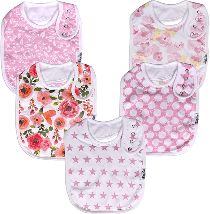 Organic Cotton Baby Bibs for Boys, Girls - Soft Drooling and Teething Bibs - Absorbent, Adjustable Bib for Toddlers