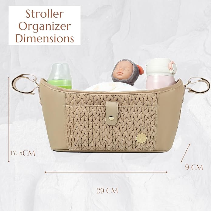Universal Baby Stroller Organizer,Diaper Caddy Organizer with Adjustable Straps to Fits Nearly Any Strollers