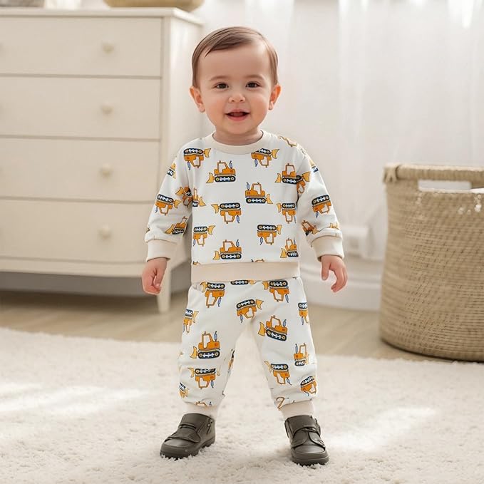 CIYCUIT Toddler Baby Boy Clothes Long Sleeve Sweatshirt Pants Set Fall Winter Outfits