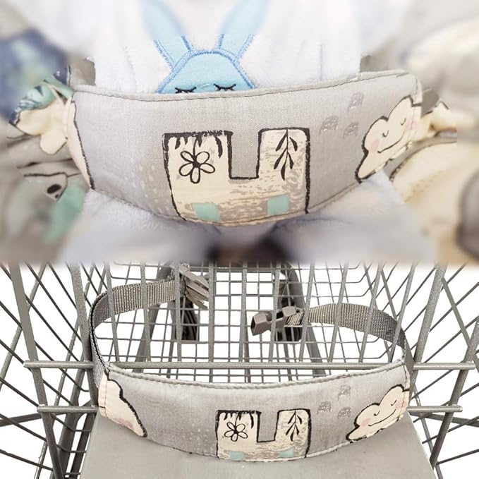 Shopping Cart Cover for Baby Cotton High Chair Cover, Machine Washable for Infant, Toddler, Boy or Girl (Cute)