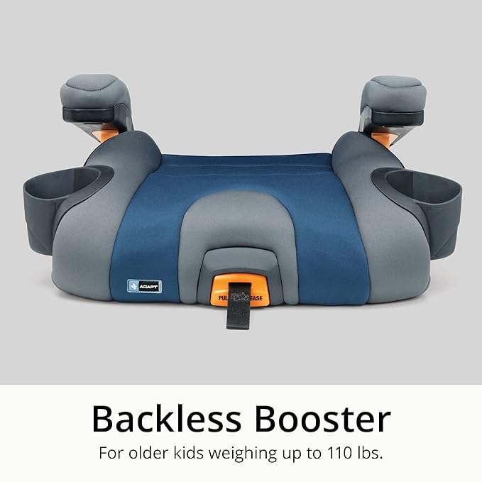 Chicco KidFit Adapt Plus 2-in-1 Belt-Positioning Booster Car Seat, Backless and High Back Booster Seat, for Children Aged 4 Years and up and 40-100 lbs. | Vapor/Grey