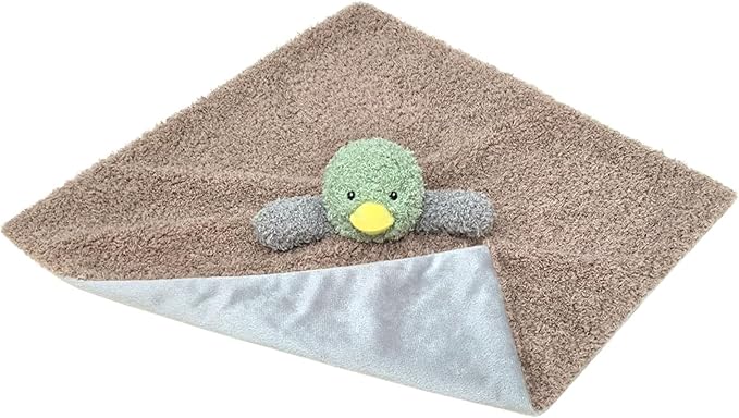 Baby Mallard Duck Soft Stuffed Animal Security Blanket, Plush Green Duck Character Lovey Blanket, Baby Shower/Nursery Gift, Newborn Infant Toddler Snuggle Blankie for Boys Girls, 18 Inches
