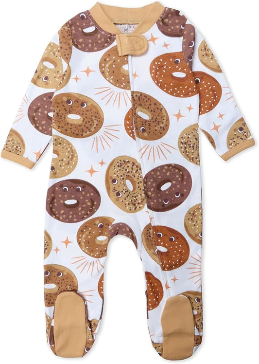 HonestBaby Sleep & Play Footed One-piece Pajama Sleeper 100% Organic Cotton, Baby Boys