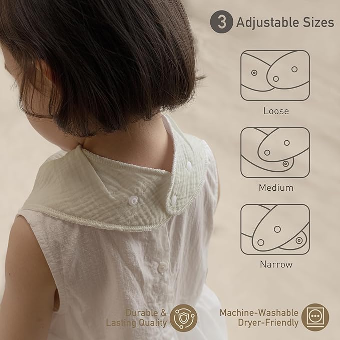 Muslin Baby Bibs 8 Pack, Baby Bandana Drool Bib for Drooling and Teething, Cotton Soft Absorbent for Girls Boys