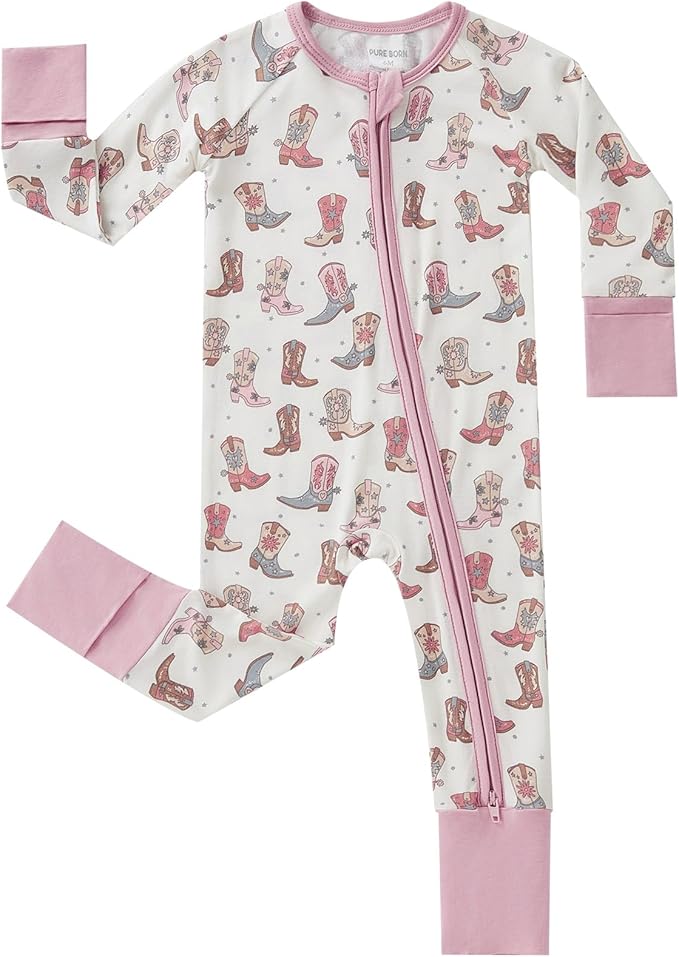 pureborn Baby Boys Girls Sleeper Snug Fit Viscose from Bamboo Pajamas 0-24 Months