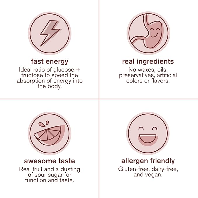 Skratch Labs Energy Chews | Caffeine Gummies for Running, Cycling, and Sports Performance | Gel Alternative | Sour Cherry (10 Pack) | Gluten Free, Vegan