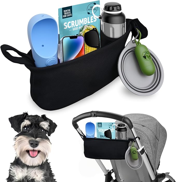 Stroller Organizer Bag with Cup Holder and Storage, Fits Baby & Dog Strollers