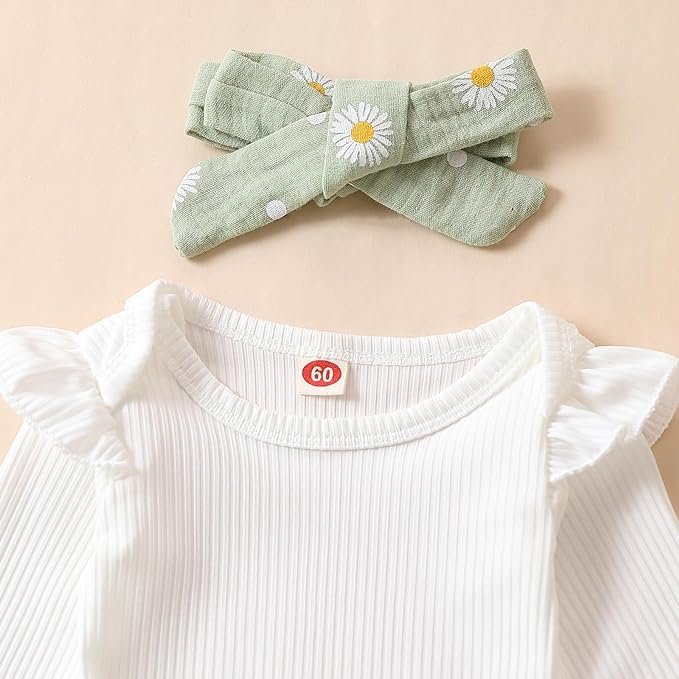 Mubineo Baby Girl Clothes Outfits Cute Flower Romper Daisy Pant Fall Winter Newborn Outfit Sets