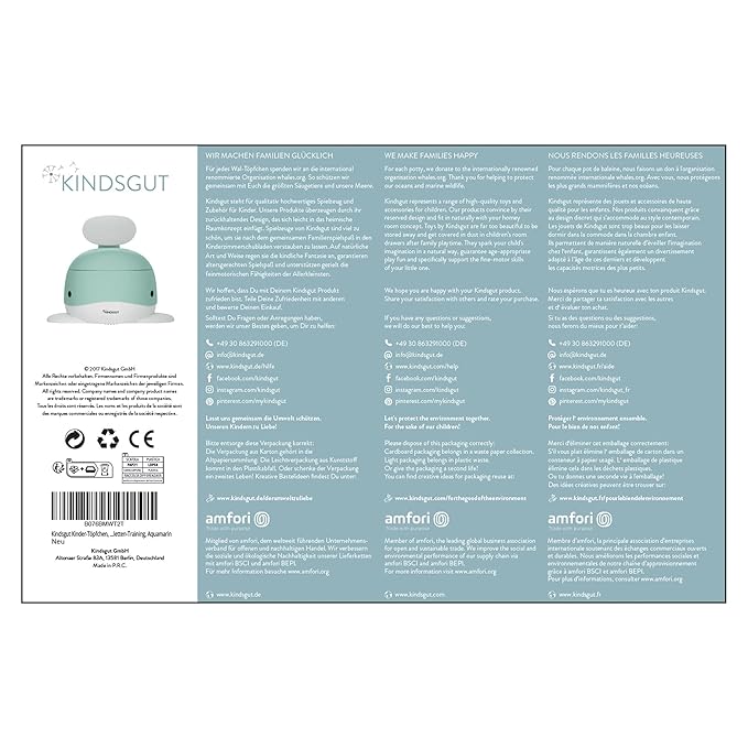 Kindsgut Potty Training Toilet in Whale Design, Designed in Germany, Potty Training in a Beautiful Design, Aquamarine