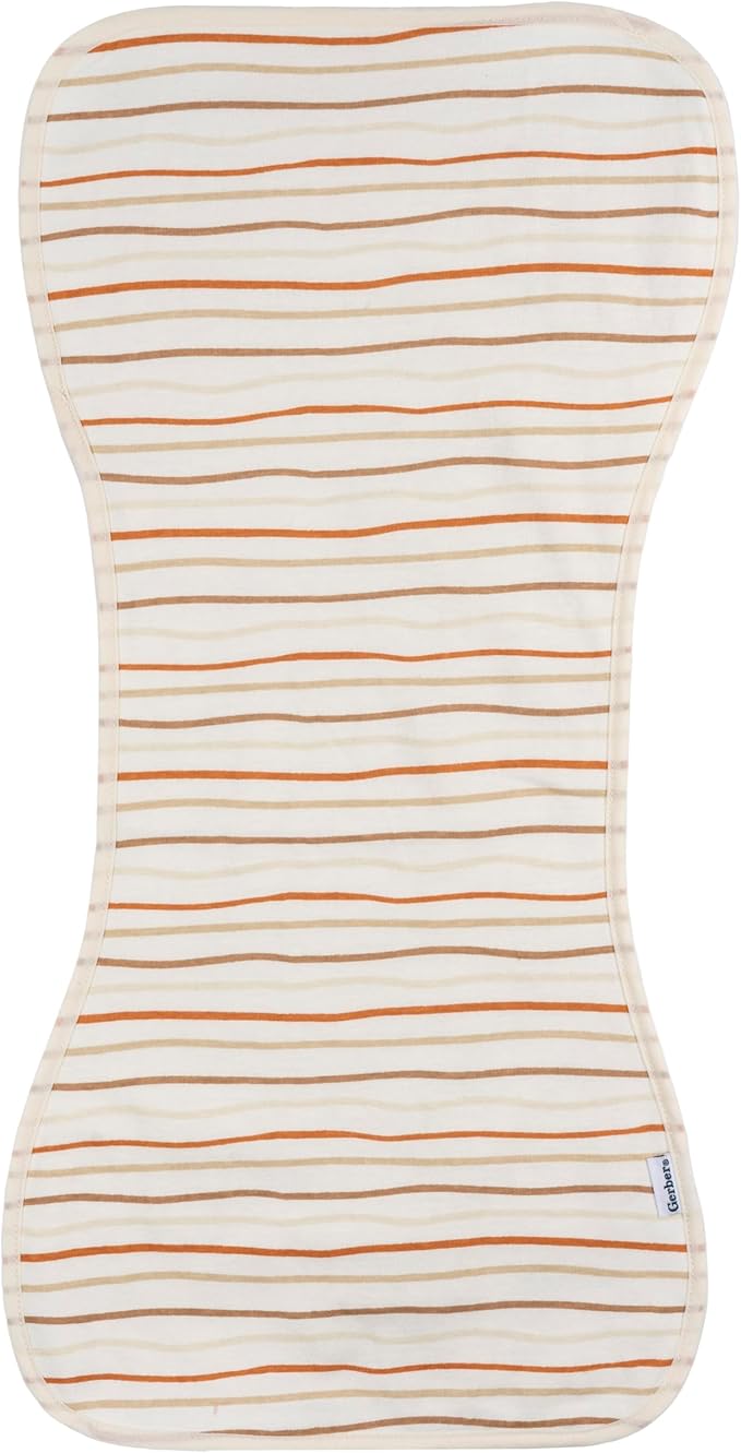 Gerber Baby Unisex Burp Cloths 5-Pack, Rust Tan, Size 10.5" x 21"