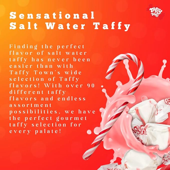Taffy Town Saltwater Taffy- Cherry Cola | Gourmet | Nougat-Style Candy| Soft & Delicious| Sumer Snack Treats| Party Good Candies | 2.5 lbs