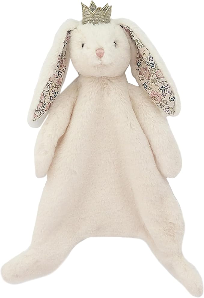 MON AMI Princess Bunny Baby Security Blanket | Soft Plush Lovey for Infants & Toddlers | 15" Snuggle Comforter | Newborn Essential