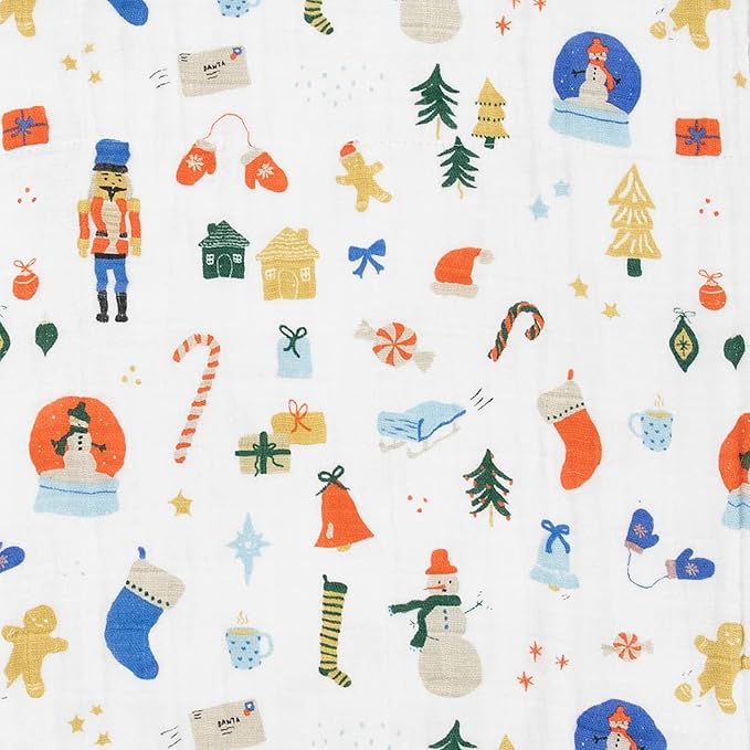 Little Unicorn Newborn Receiving Quilt | Ultra- Soft, Multi-Layered Muslin Fabric | Gift for Newborns & on-The-go (Christmas Time)