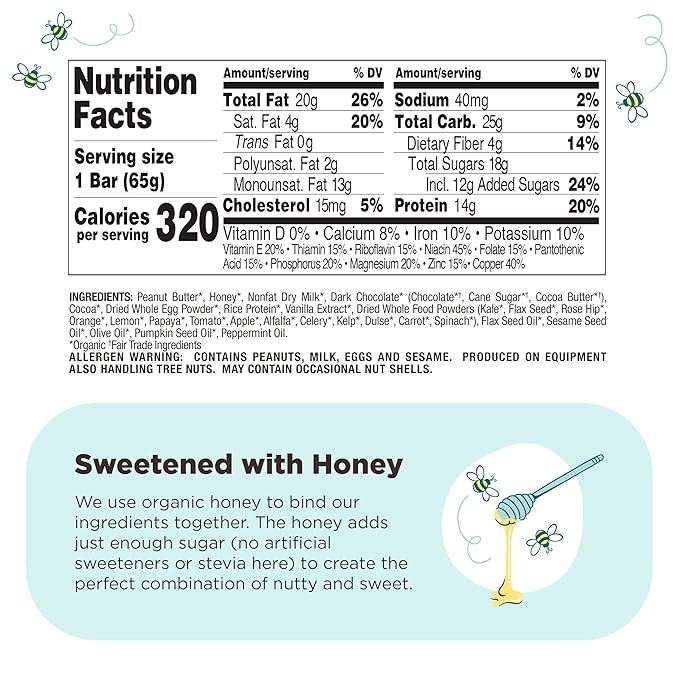 Perfect Bar, Chocolate Mint Protein Bar, High Protein, Organic, Gluten Free, Soy Free, Non GMO, No Sugar Alcohols, 2.3 Ounce Bar, 24 Count