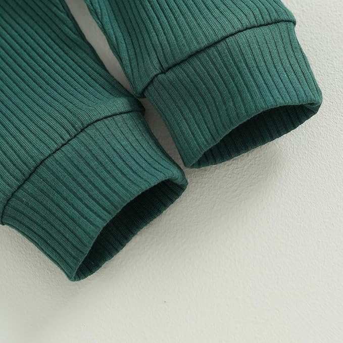 Newborn Baby Boy Girl Clothes Ribbed Knitted Long Sleeve Romper Pants Solid Cotton Infant Fall Winter Outfits 2Pcs