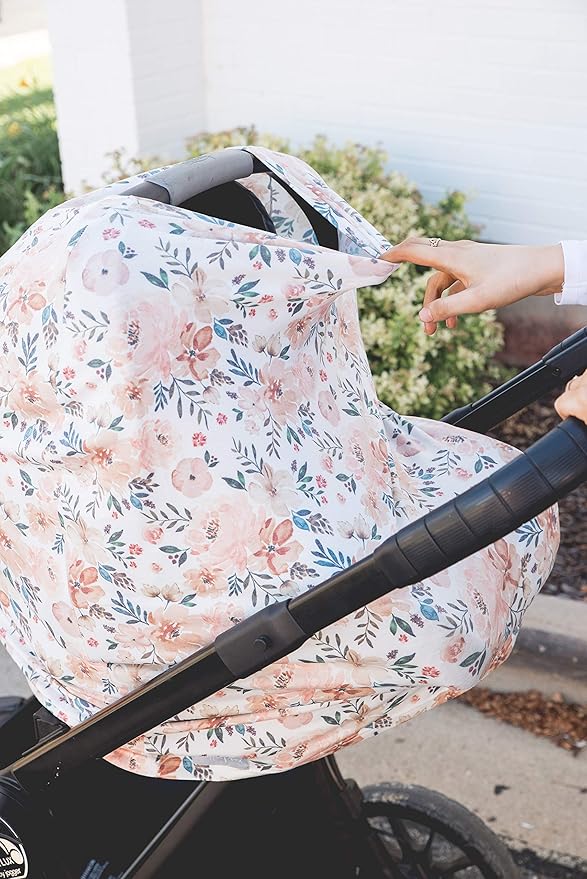 Copper Pearl Multi-Use Cover: Car Seat & Stroller Cover for Sun - Stretchy Fabric, All-Season Use, Stylish Designs, Easy Access for Moms - Autumn