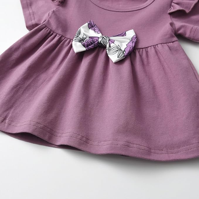 3PCS Baby Girl Clothes Ruffle Floral Shirt Tops Pants Headband Outfit Sets