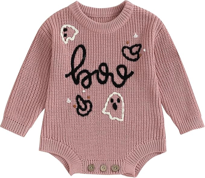 FYBITBO Baby Girl Boy Sweater Knit Oversized Pullover Sweatshirt Romper Onesie Warm Fall Winter Clothes Outfit Newborn