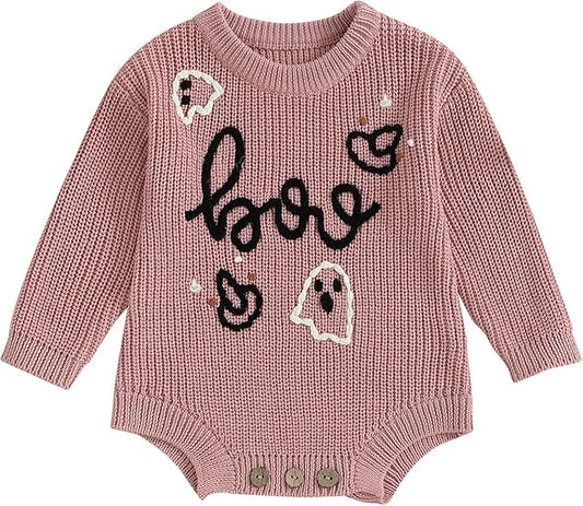 FYBITBO Baby Girl Boy Sweater Knit Oversized Pullover Sweatshirt Romper Onesie Warm Fall Winter Clothes Outfit Newborn