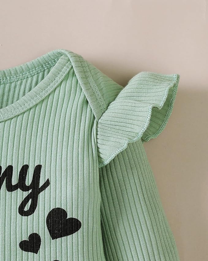 SUNNY PIGGY Baby Girl Clothes Newborn Outfits Infant Ruffle Romper 0-18M Fall Winter Flower Plaid Pants Clothing Set