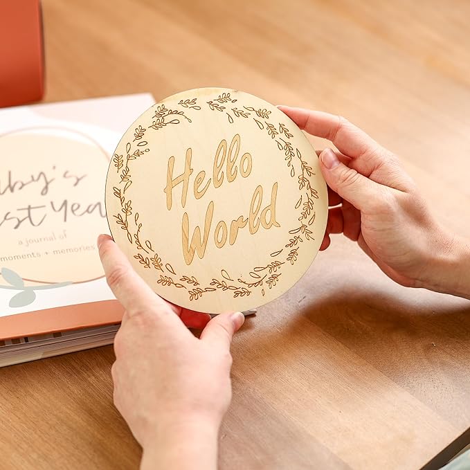 Baby Memory Book Gift Set and First Year Journal (0–5 Yrs), Milestone Blanket, Monthly Markers & Birth Announcement Sign Gender Neutral Baby Gift for Baby Showers