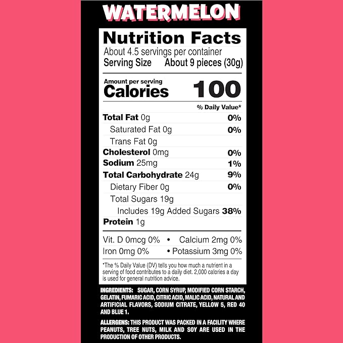 SOUR JACKS, Sour Gummy Wedges, Watermelon Flavored Candy, 5oz Bag (12 Pack)