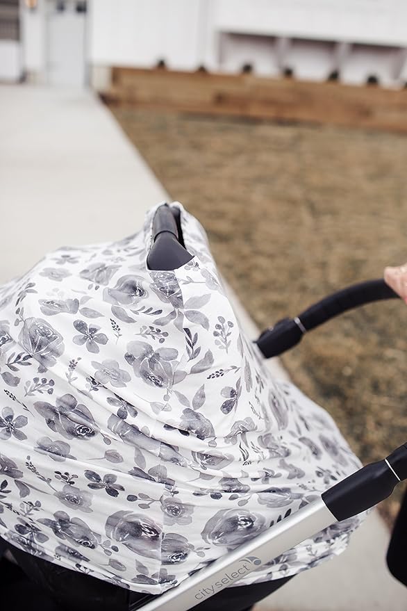 Rowan Multi-Use Cover: Car Seat, Nursing, Stroller Cover - Stretchy Fabric, All-Season, Stylish Designs, Easy Access for Moms