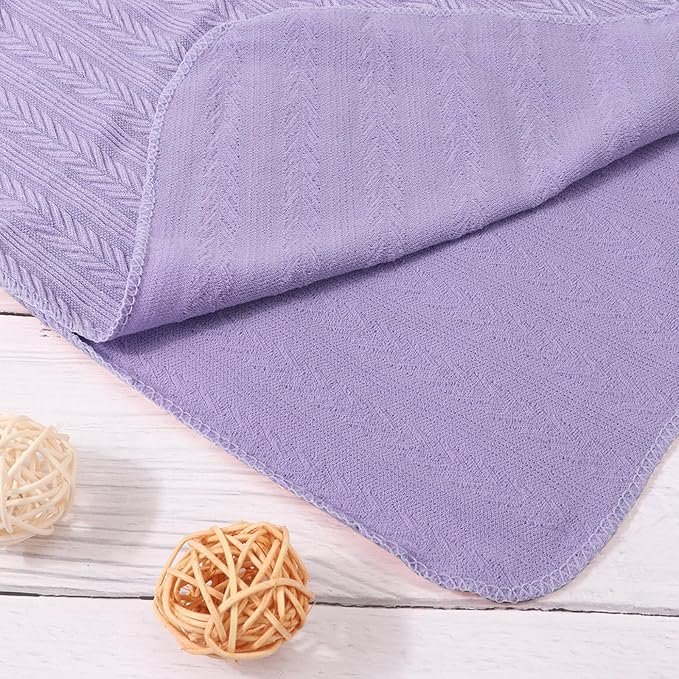 Newborn Receiving Blanket with Bow Hat Headband Wooden Card Set Wheat-Pattern Newborns Toddler Baby Boy Girl Nursery Swaddle Wrap