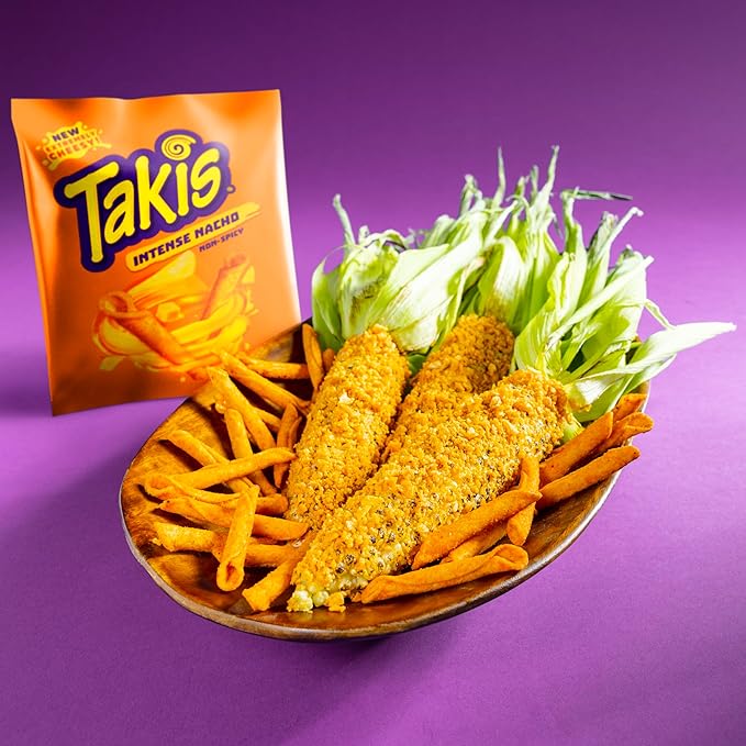 Takis Intense Nacho 40 pc / 1 oz Multipack - Cheddar Cheese Flavored Non-Spicy Rolled Tortilla Chips - Individual Bags, Perfect for Tailgates, Parties, Lunchboxes or Lunches