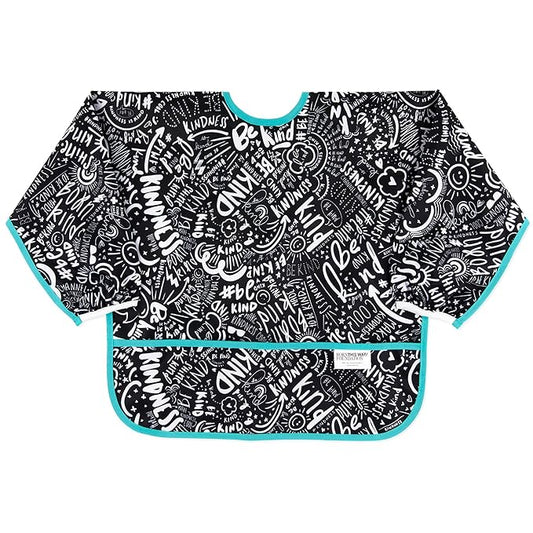 Bumkins Sleeved Bib for Girl or Boy, Baby and Toddler for 6-24 Mos, Essential Must Have for Eating, Feeding, Baby Led Weaning Supplies, Long Sleeve Mess Saving Food Catcher, Born This Way